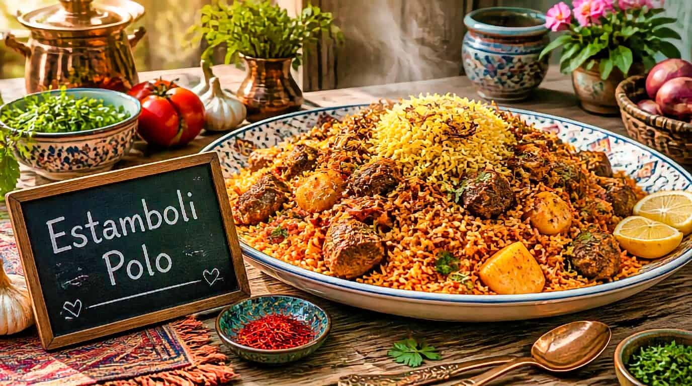 Persian Iranian Estamboli Polo Recipe