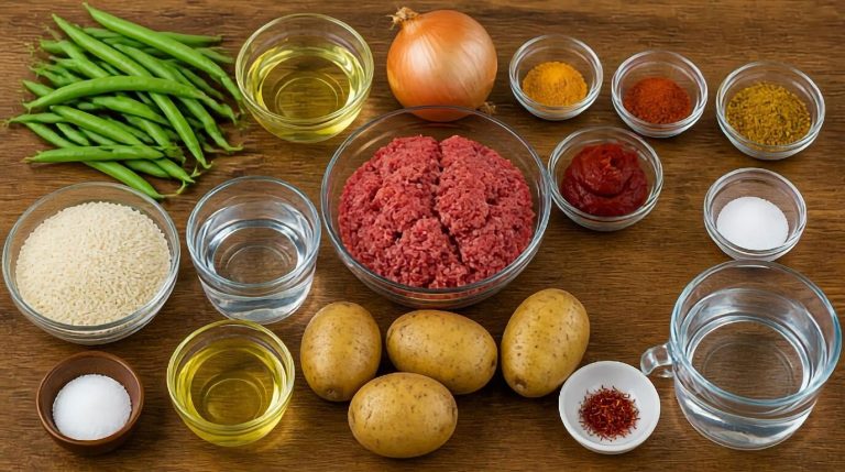 Persian Lubia Polo Recipe Ingrediens