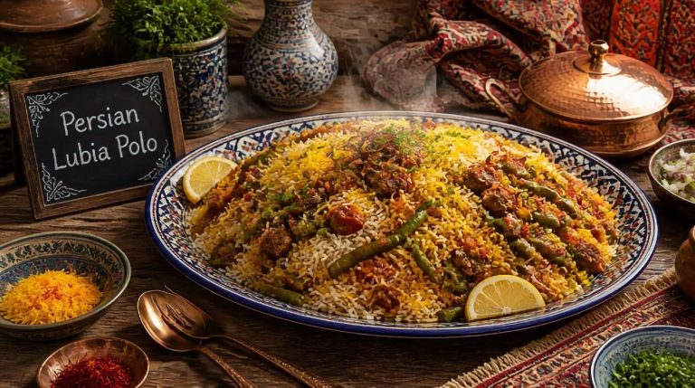 Persian Lubia Polo Recipe