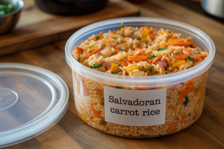 Salvadoran Carrot Rice Recipe - Storage