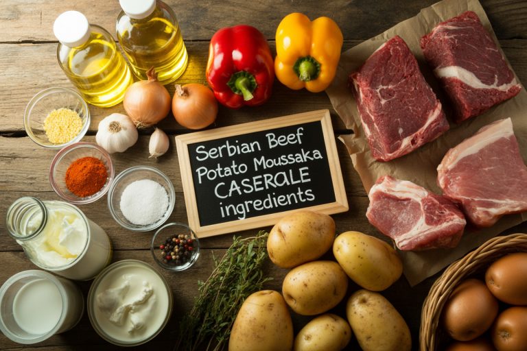 Serbian Beef Potato Moussaka Casserole Recipe Ingredients