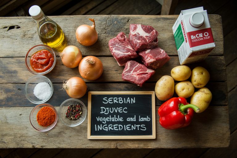 Serbian Djuvec Vegetable and Lamb Recipe Ingredients