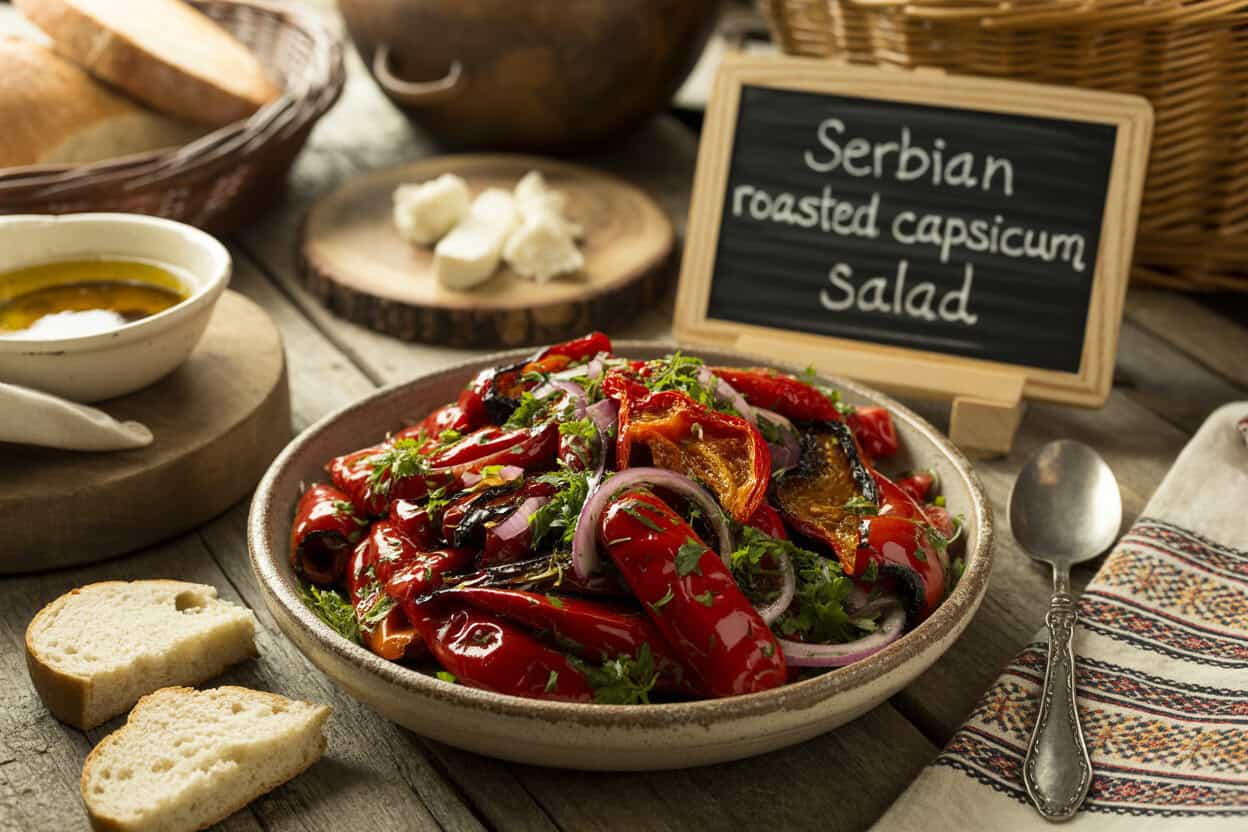 Serbian Roasted Capsicum Salad Recipe