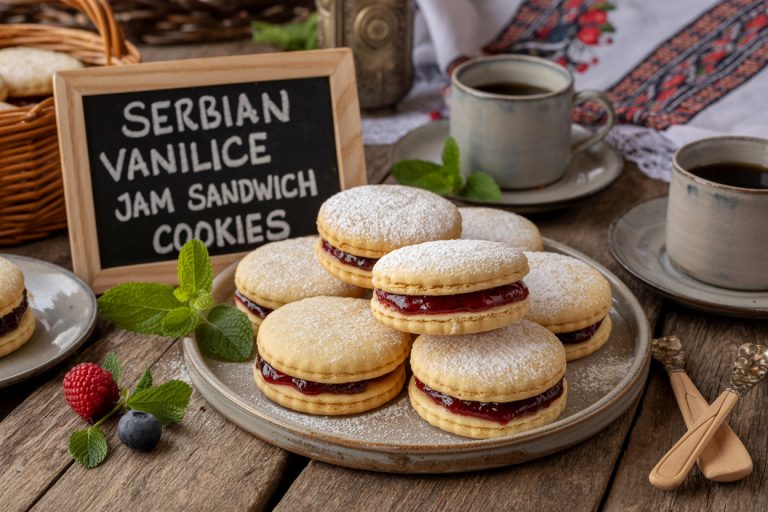 Serbian Vanilice Jam Sandwich Cookies
