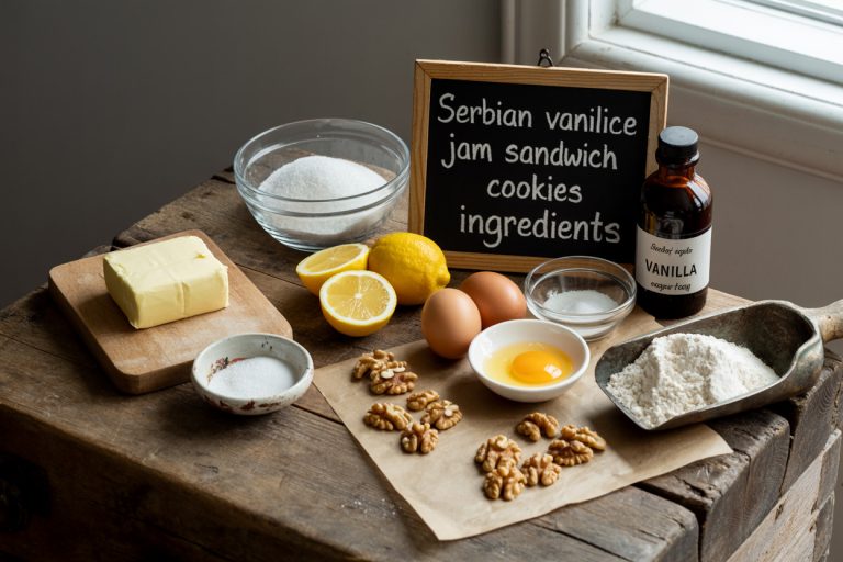 Serbian Vanilice Jam Sandwich Cookies Ingredients