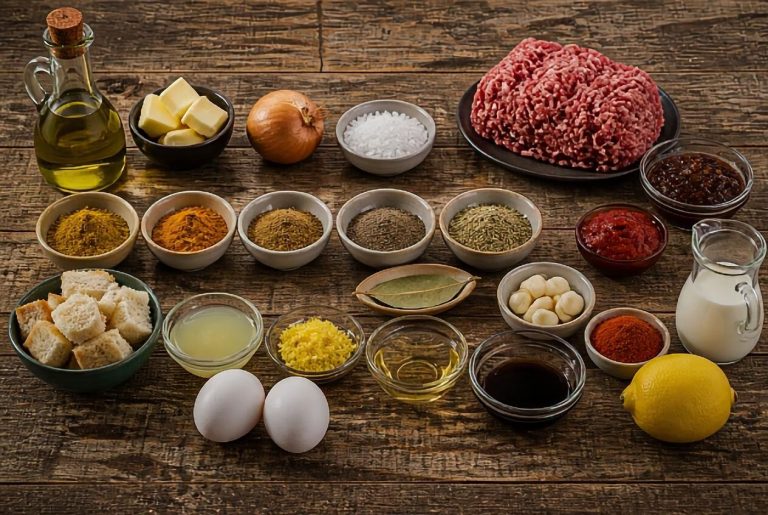 South African Bobotie ingredients