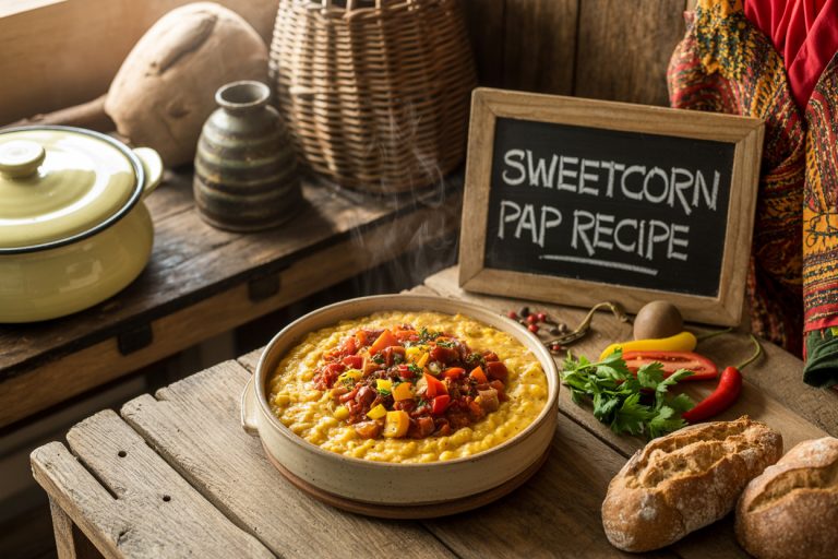 South African Sweetcorn Pap and Chunky Tomato