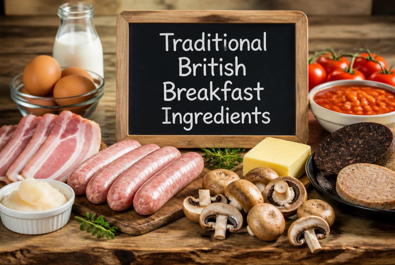 Traditional British Breakfast Recipe Ingredients