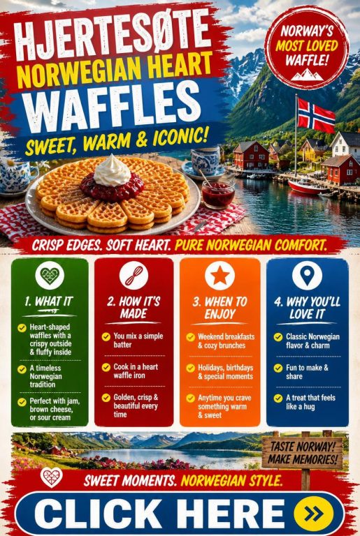 Norwegian Heart Shaped Waffles (Hjertesøte)