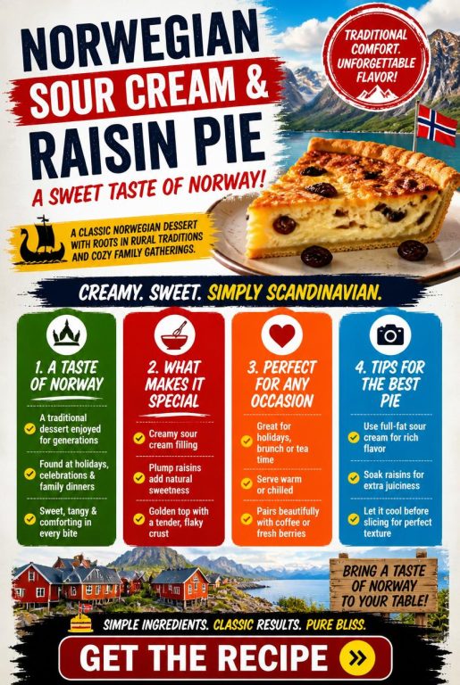 Norwegian Sour Cream and Raisin Pie