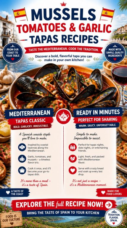 Mussels Tomatoes and Garlic Tapas Recipes