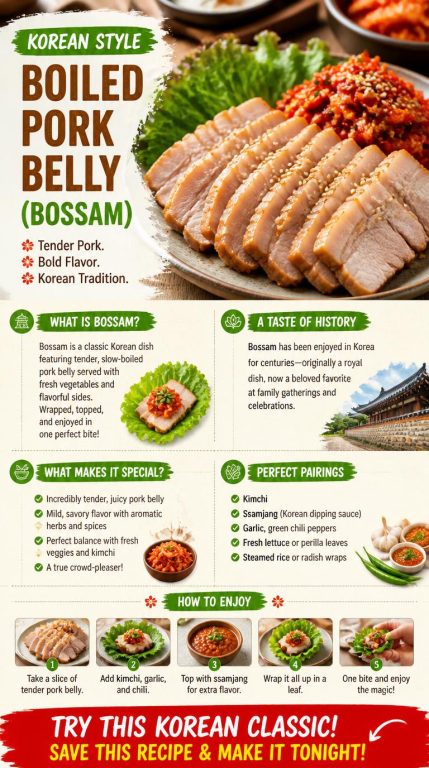 11 Korean Style Boiled Pork Belly (Bossam)