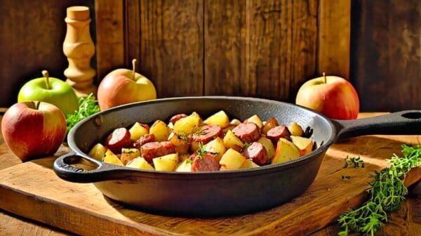 12. Bavarian Apple-Sausage Hash Recipe 