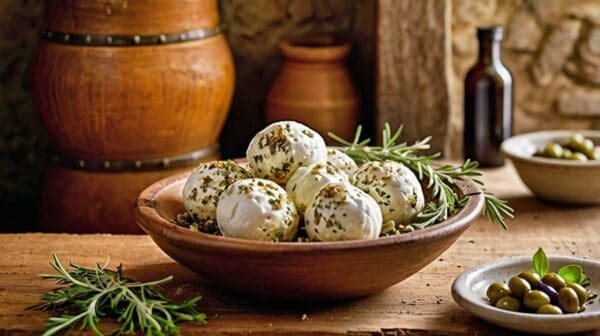 Lebanese Marinated Yoghurt Cheese Balls Recipe