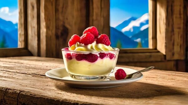 14. Bavarian Creme with Raspberries Recipe