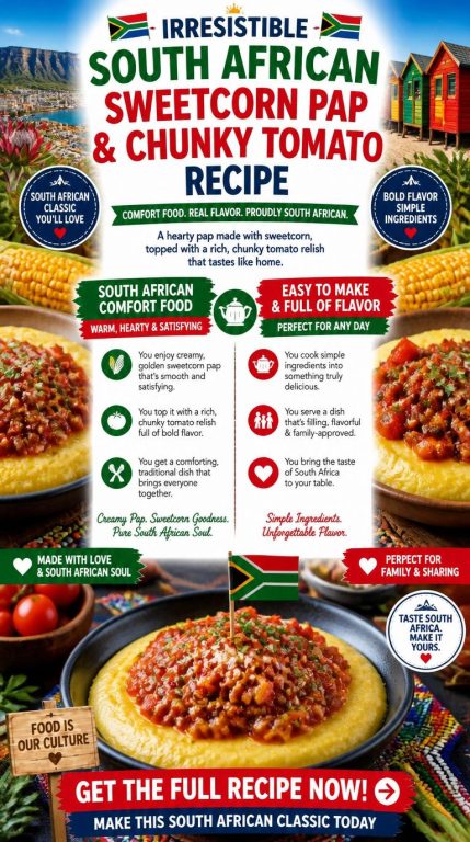 South African Sweetcorn Pap and Chunky Tomato Recipe