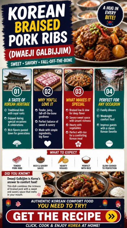 Korean Braised Pork Ribs (Dwaeji Galbijjim)
