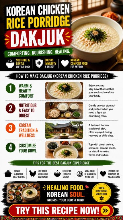 Korean Chicken Rice Porridge (DakJuk)