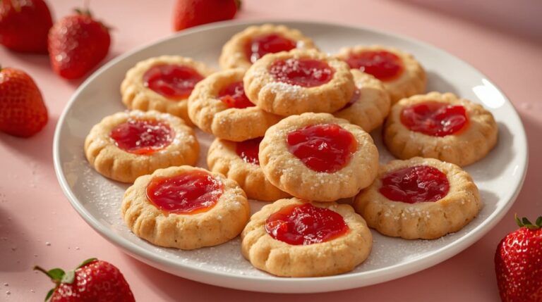 25. Nidos de Fresa (Strawberry Thumbprint Cookies)
