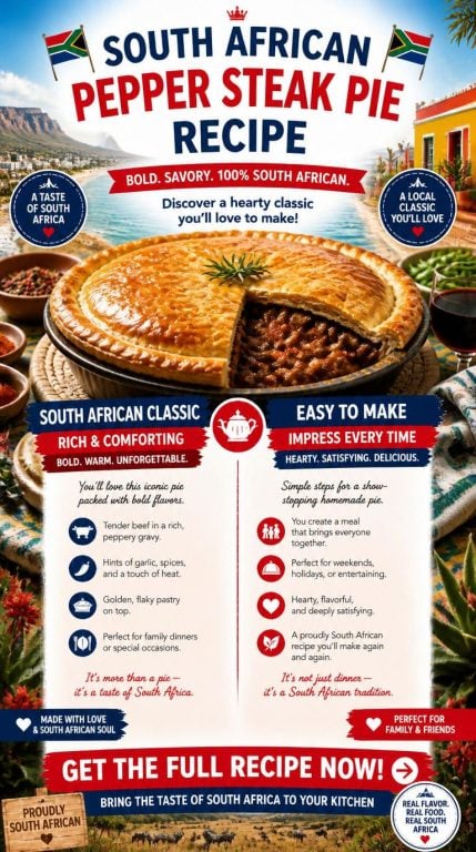 South African Pepper Steak Pie Recipe