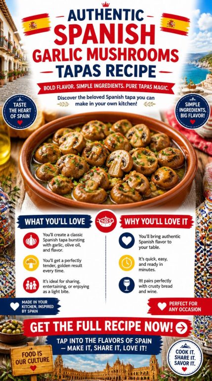 Spanish Garlic Mushrooms Tapas Recipes