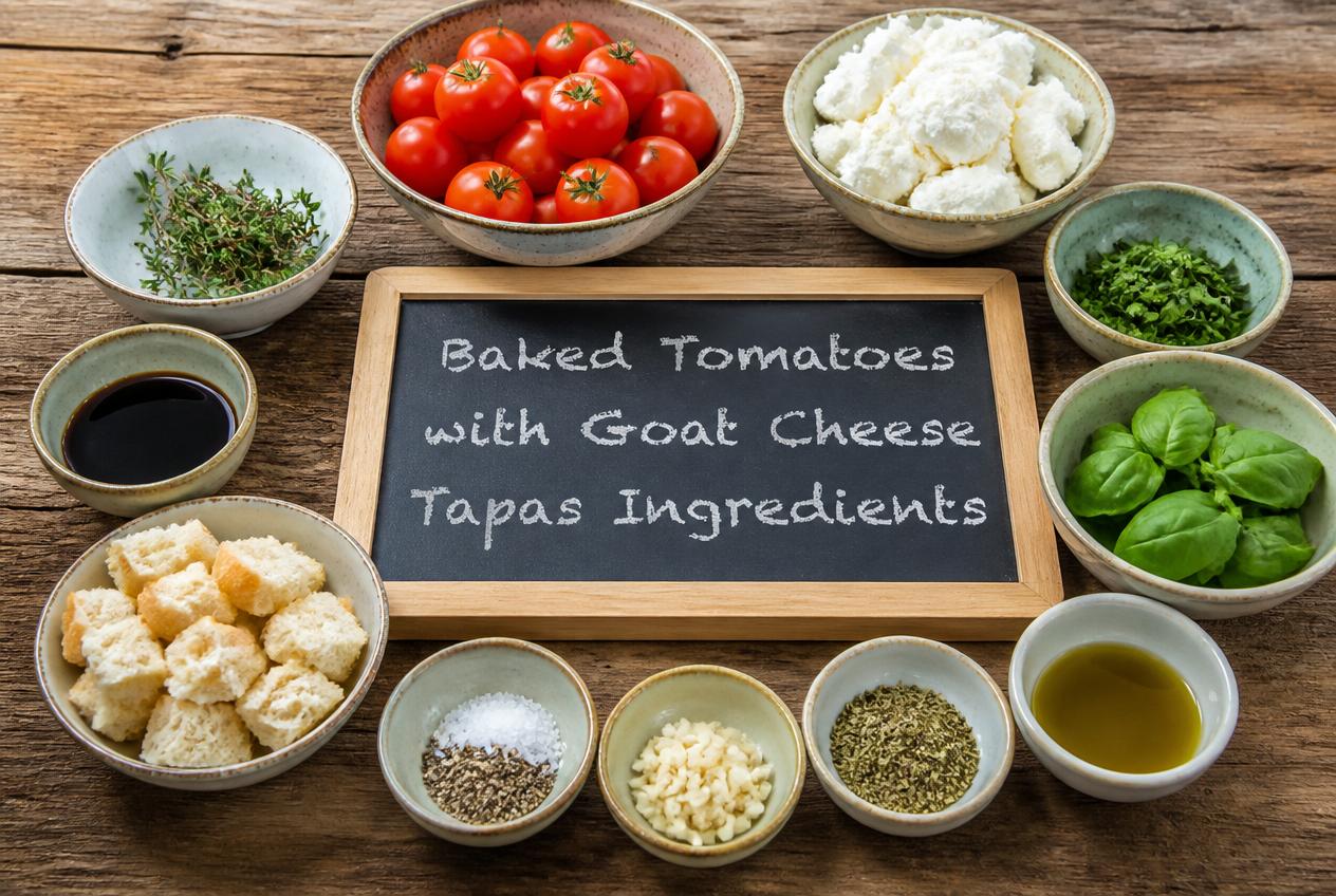 Baked Tomatoes with Goat Cheese Tapas Recipes - Ingredients