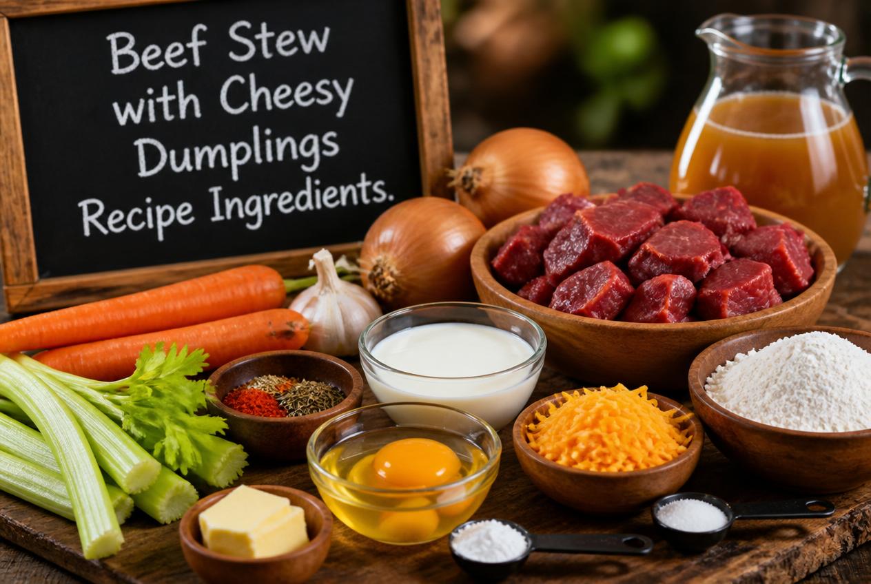 Beef Stew with Cheesy Dumplings Recipe Ingredients