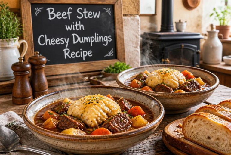 Beef Stew with Cheesy Dumplings Recipe