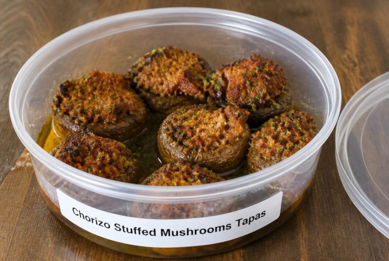 Chorizo Stuffed Mushrooms Tapas Recipes - Storage