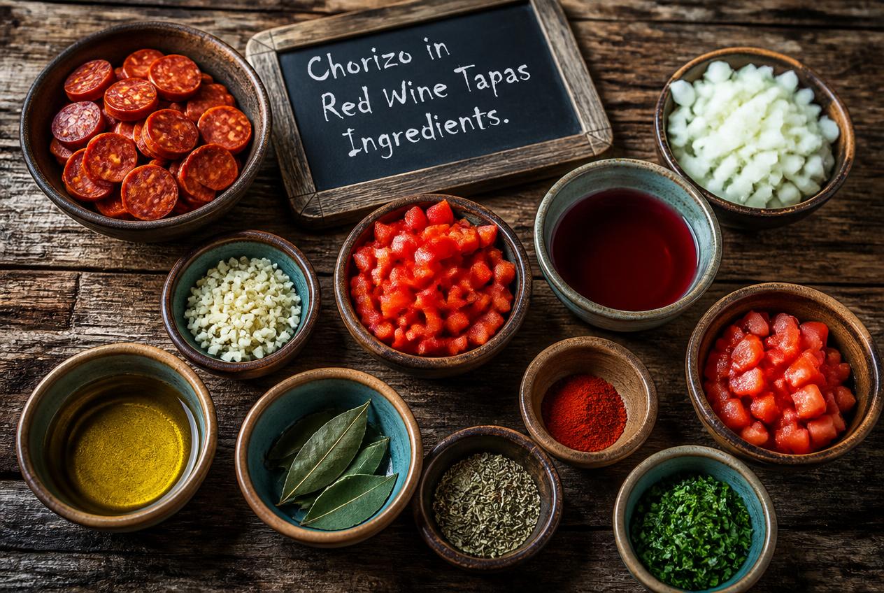 Chorizo in Red Wine Tapas Recipes - Ingredients