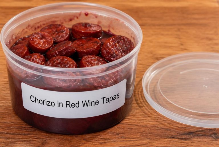 Chorizo in Red Wine Tapas Recipes - Storage
