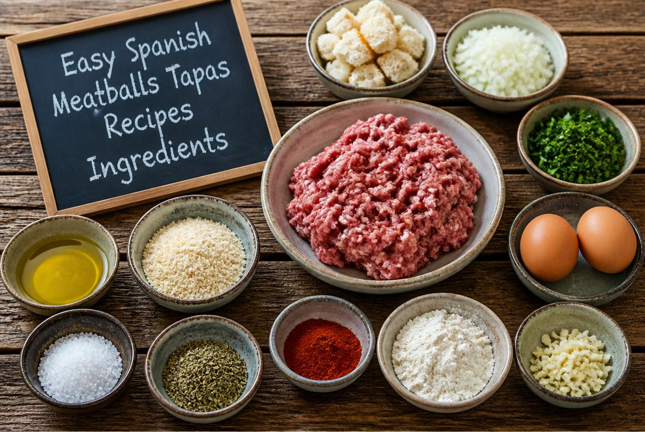 Easy Spanish Meatballs Tapas Recipes - Ingredients