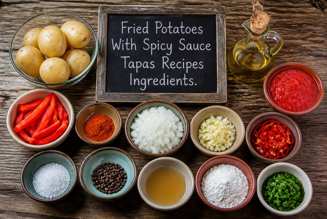 Fried Potatoes With Spicy Sauce Tapas Recipes - Ingredients