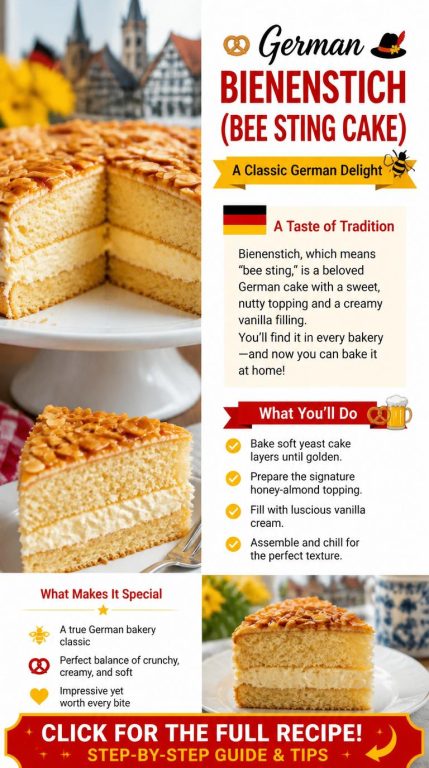 German Bee Sting Cake Recipe (Bienenstich)