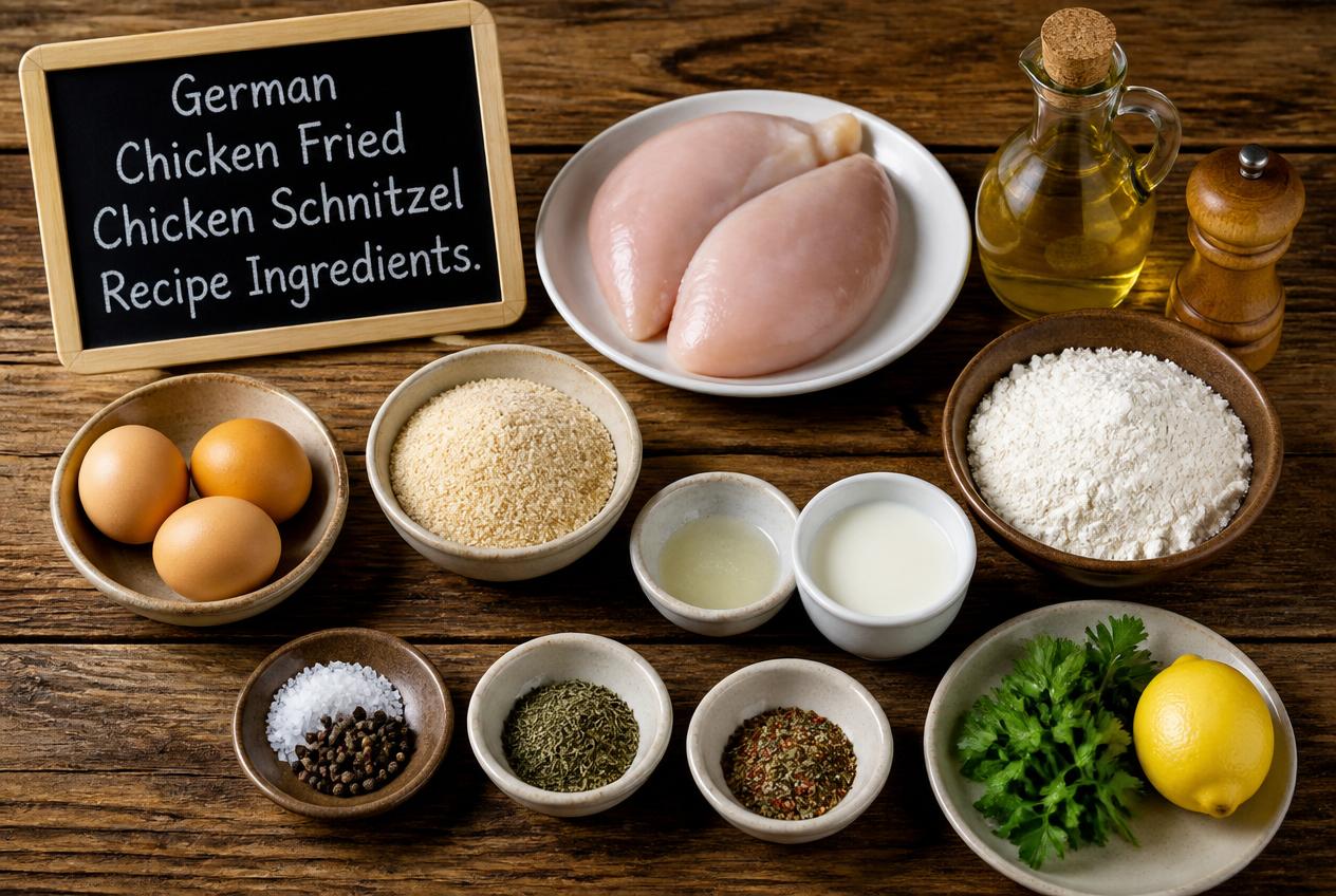 German Chicken Fried Chicken Schnitzel Recipe Ingredients
