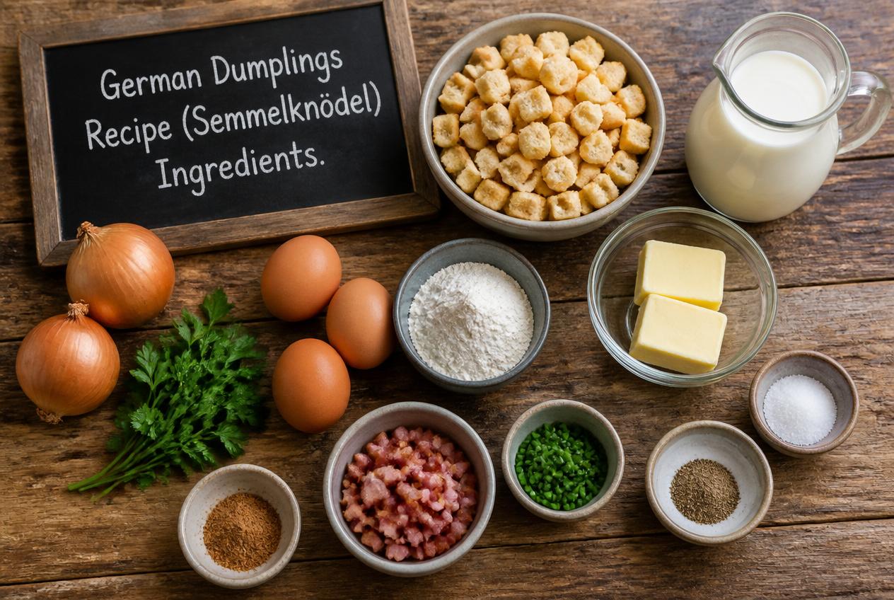 German Dumplings Recipe (Semmelknödel) Ingredients