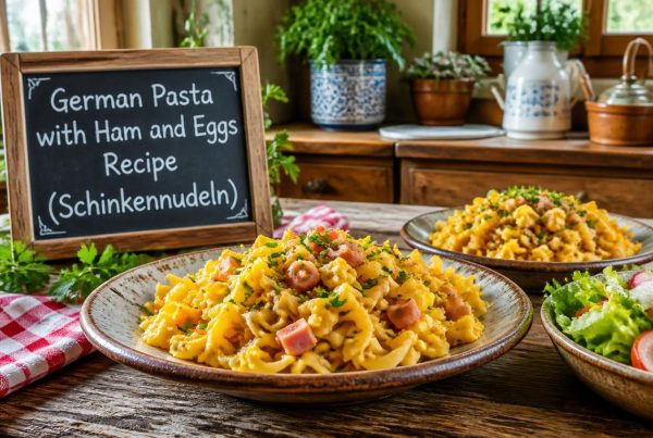 German Pasta with Ham and Eggs Recipe (Schinkennudeln)