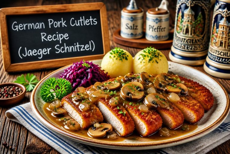 German Pork Cutlets Recipe (Jaeger Schnitzel)