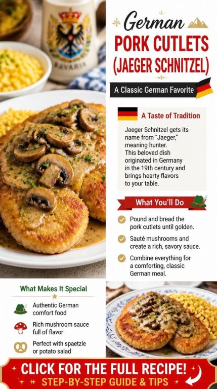 German Pork Cutlets Recipe (Jaeger Schnitzel)