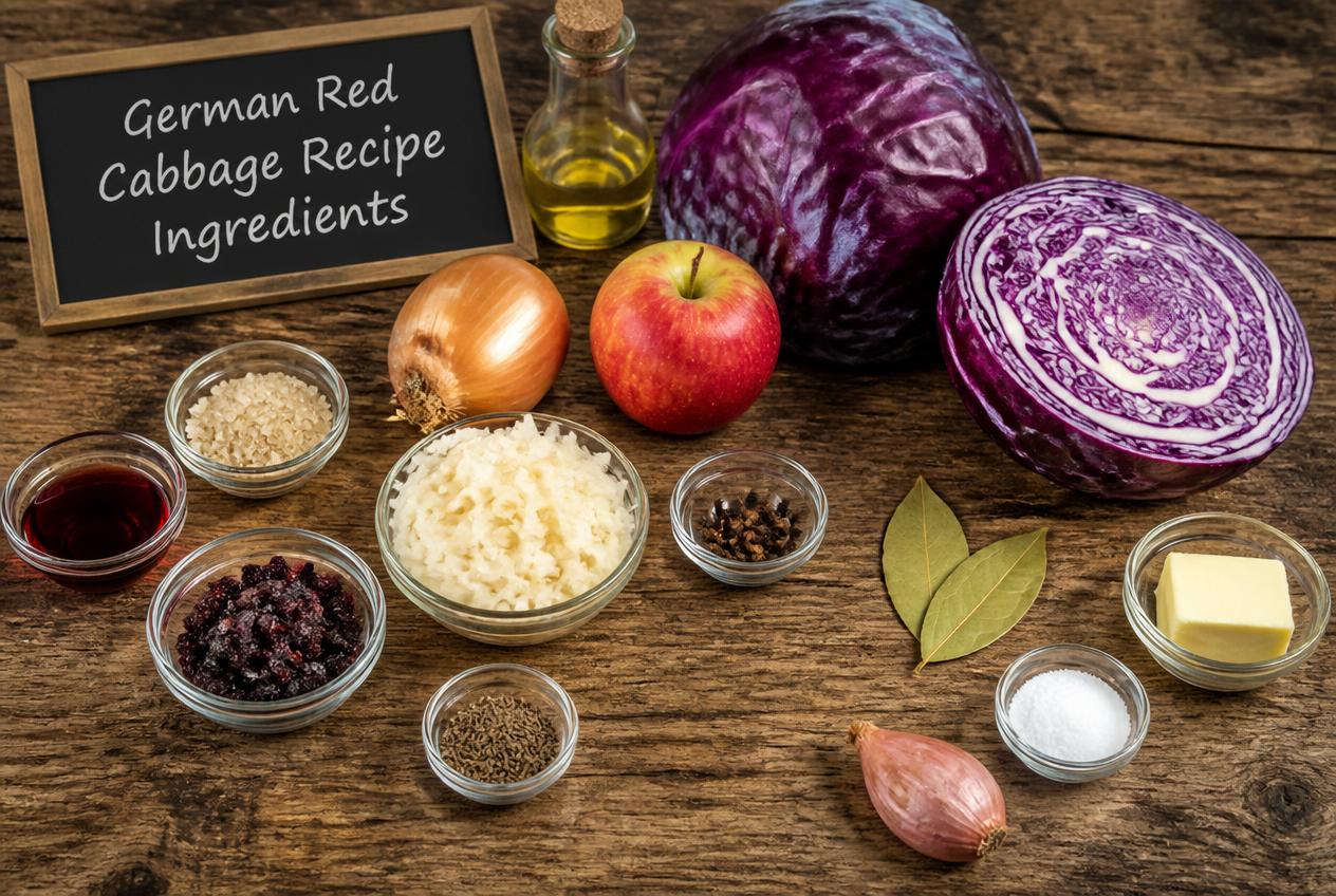 German Red Cabbage Recipe Ingredients