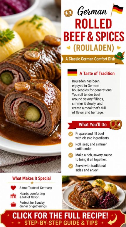 German Rolled Beef and Spices Recipe (Rouladen)