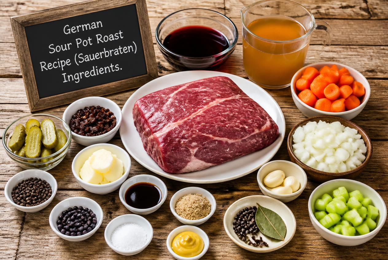German Sour Pot Roast Recipe (Sauerbraten) Ingredients
