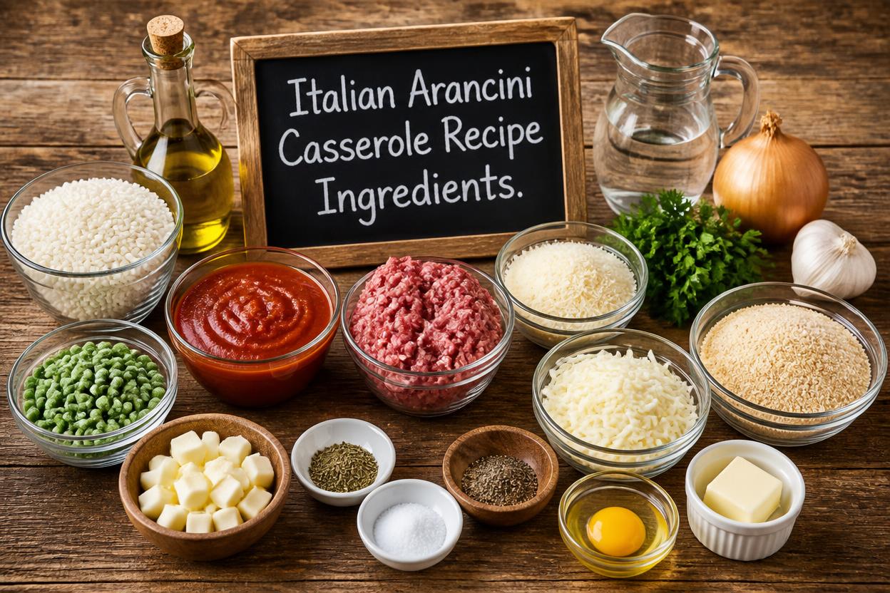 Italian Arancini Casserole Recipe Ingredients