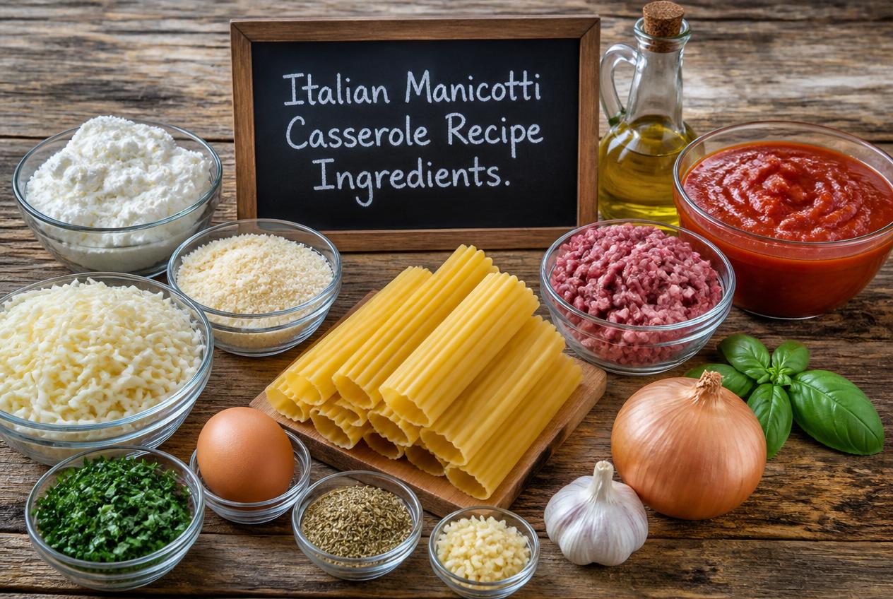 Italian Manicotti Casserole Recipe Ingredients
