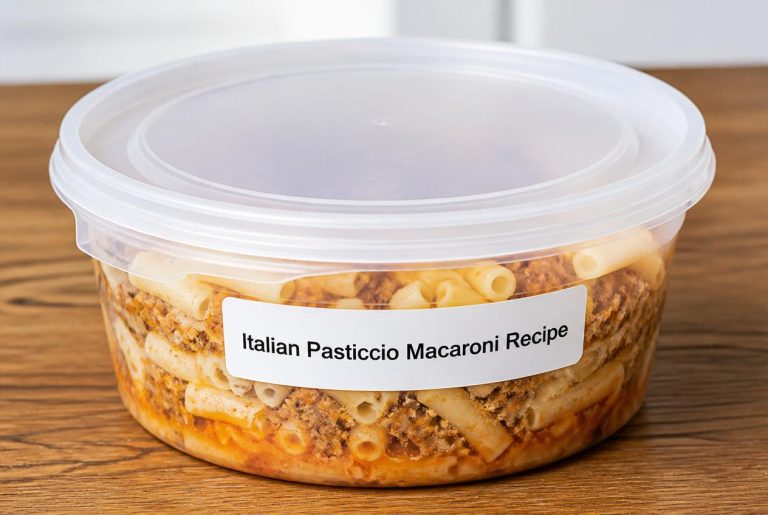 Italian Pasticcio Macaroni Recipe Storage TIps