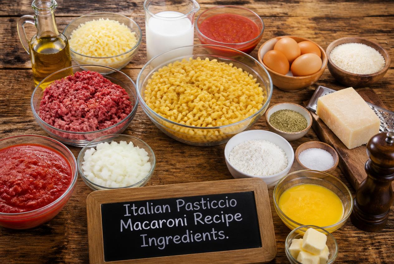 Italian Pasticcio Macaroni Recipe Ingredients