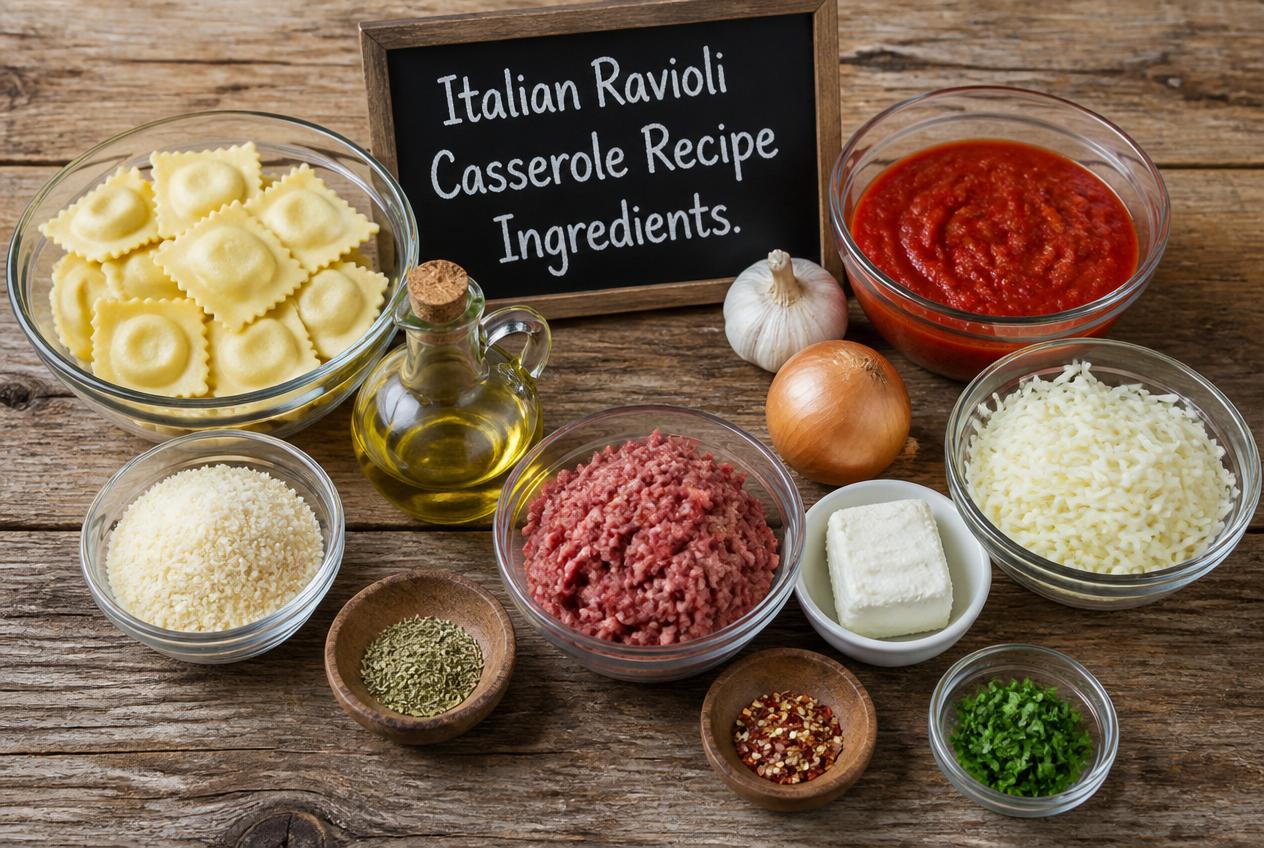 Italian Ravioli Casserole Recipe Ingredients