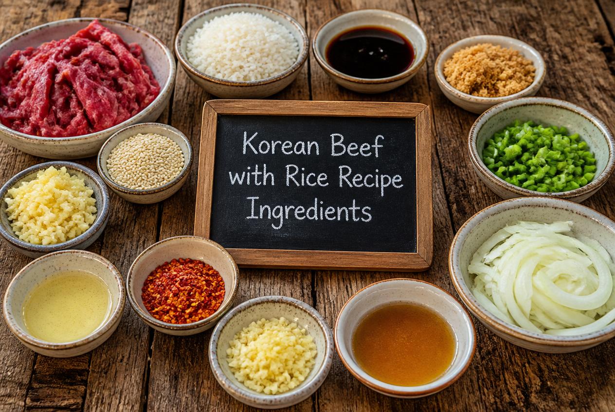 Korean Beef with Rice Recipe - Ingredients