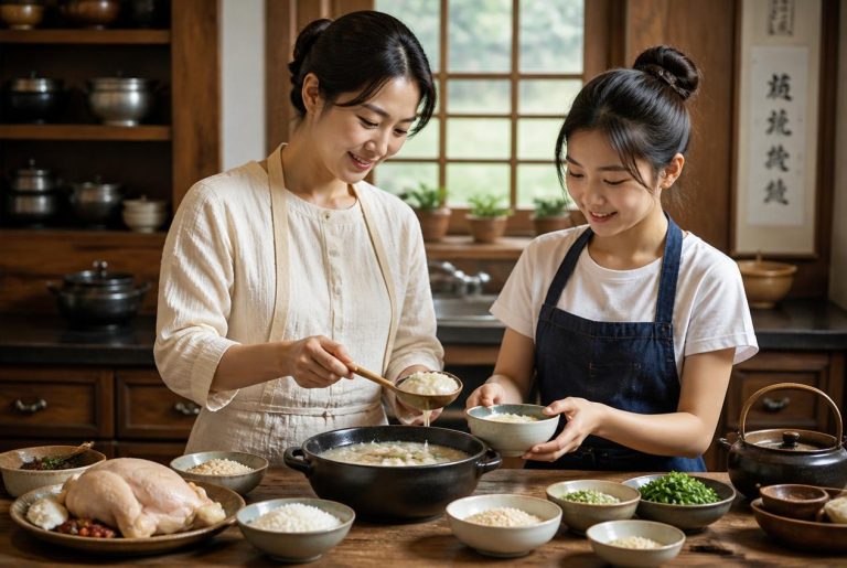 Korean Chicken Rice Porridge Recipe - Prep