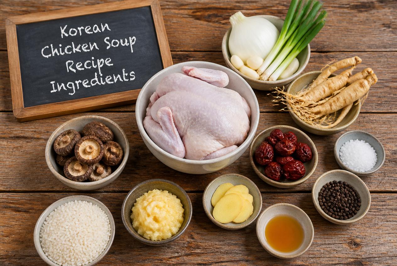 Korean Chicken Soup Recipe - Ingredients